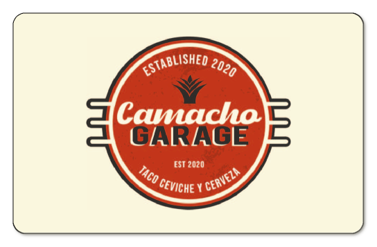 camacho garage logo on a white background